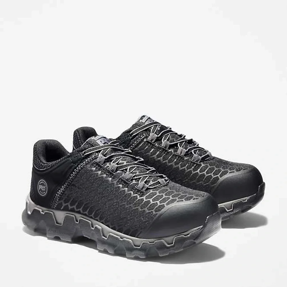 TIMBERLAND PRO POWERTRAIN SPORT ALLOY TOE BLACK WORK SNEAKER 9.5 NEW